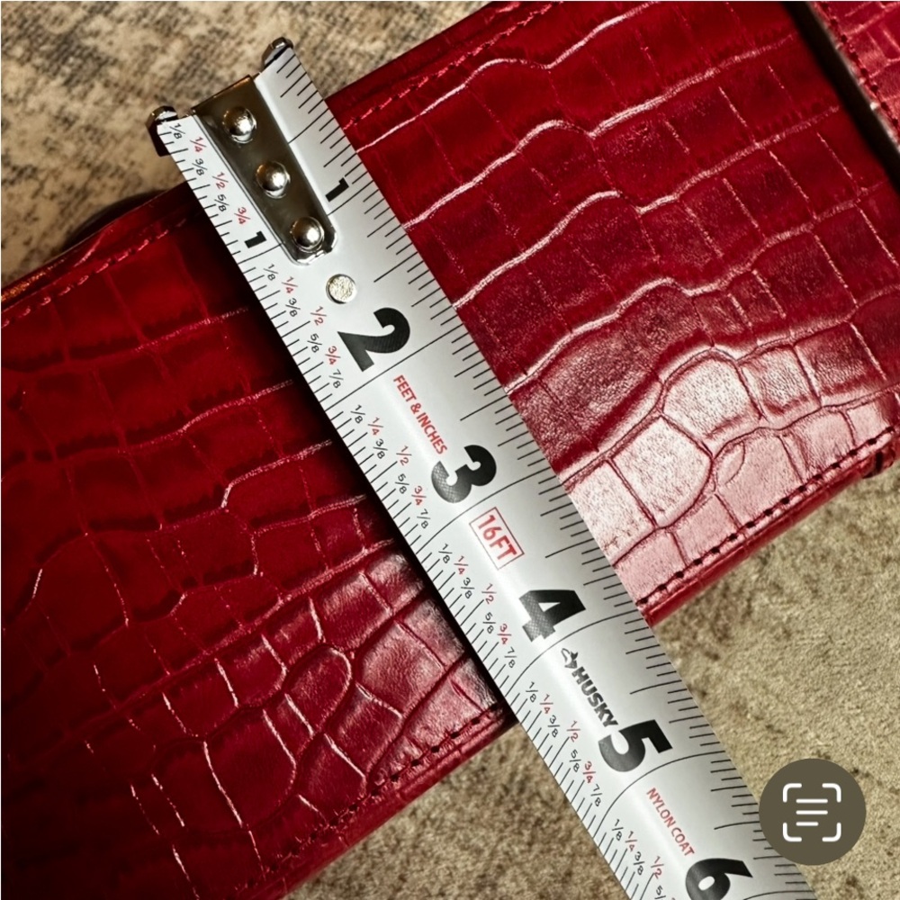 Radley London Womens Croc Embossed Leather Satchel Bag Red - Picture 10 of 12